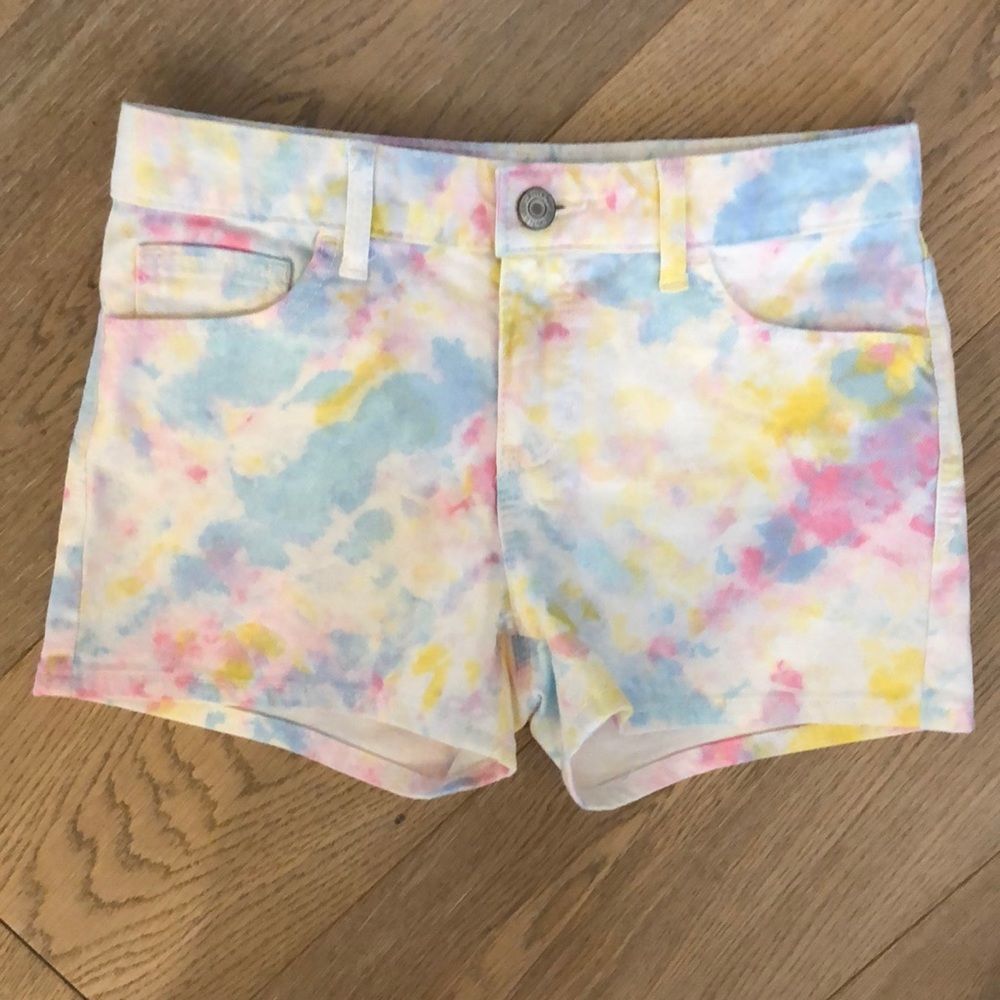 Gap White Tye Dye Shortie Shorts, Girls 12. EUC